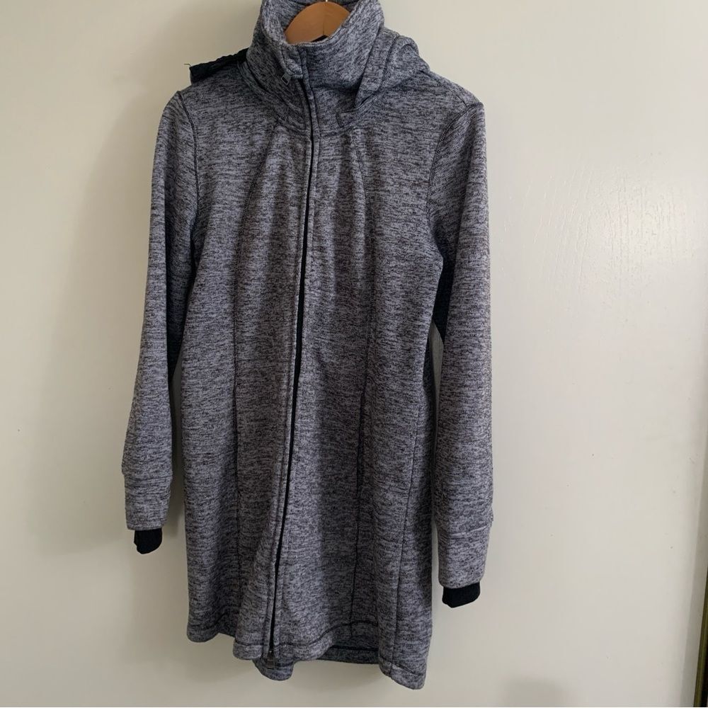 Calvin Klein performance sweater jacket zip up hooded thumbholes Large see size